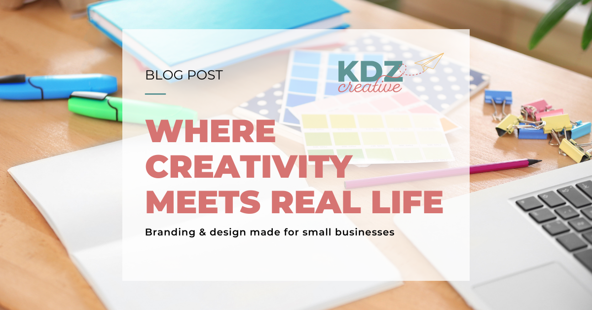 Creative design agency workspace featuring branding tools and website design for small businesses and nonprofits